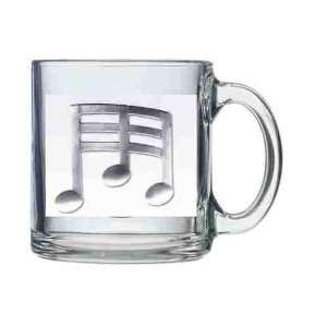  Music Notes Glass Coffee Mug: Home & Kitchen