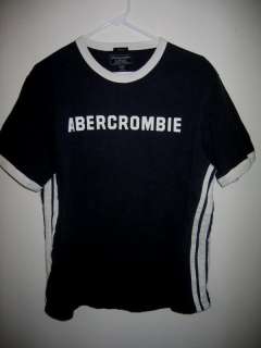 Abercrombie & Fitch navy ringer t shirt mens L Large  