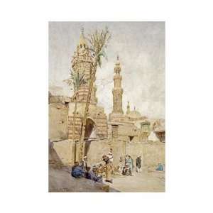 An Arab Street Scene, Cairo by Walter Tyndale. Size 10.78 inches width 