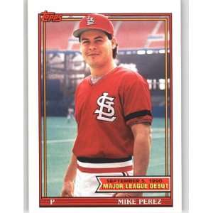 1991 Topps Debut 90 #124 Mike Perez   St. Louis Cardinals (MLB Debut 