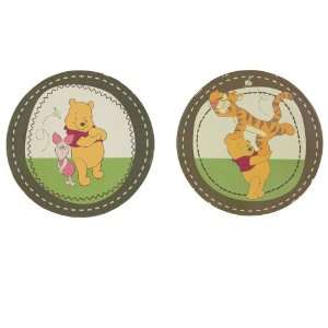  Disney Pooh Poohs Day In The Park Set Of 2 Round Printed 