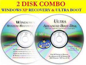 WINDOWS XP 32 BIT SYSTEM RECOVERY PLUS ULTRA RESCUE BOOT DISK COMBO 
