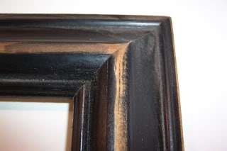 Primitive Black Grungy Solid Wood Picture Frames Odd Sizes  