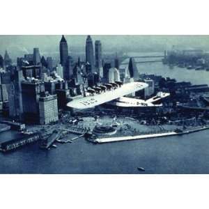 Flying boat over Battery Park 20X30 Canvas Giclee