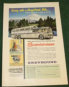 Vintage 1954 Greyhound Scenicruiser Bus Tour Ad Nat Geo  