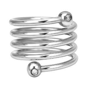 Womens Stainless Steel Twisted, Wrap Around The Finger Ring with a 