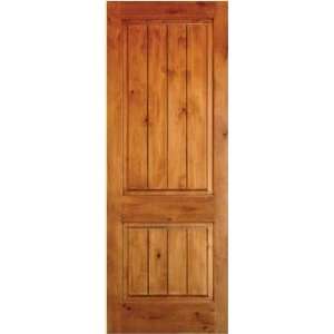  Exterior Door: Knotty Alder Two Panel V Groove: Home 