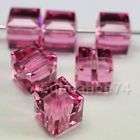 24 pcs Swarovski 5601 4mm Cube Crystal Bead Rose  