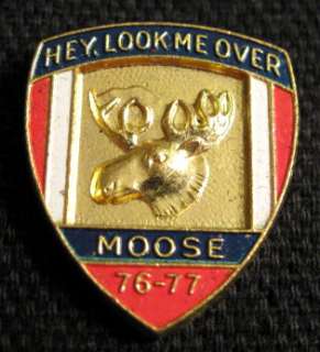 76 77 LOOM Loyal Order Moose HEY LOOK ME OVER Pin  