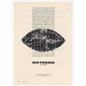  1972 Air France Airlines Long Haul Routes Network Print Ad 