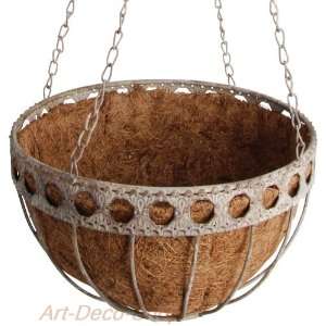   Design USA Aged Metal Small Hanging Basket: Patio, Lawn & Garden