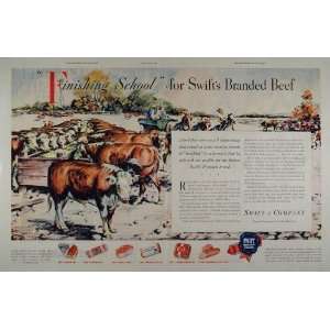   Beef Steer Cattle Feed Lot Swift   Original Print Ad