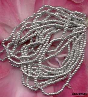 RARE 1800s ANTIQUE FRENCH Couture ALUMINUM Metal BEADS HANK * MICRO 