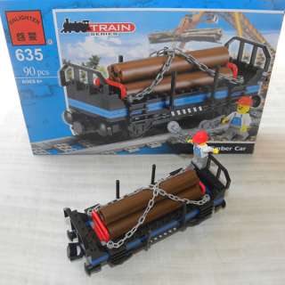 635 Enlighten Building Blocks Train city Toy Series Timber car 90PCS 