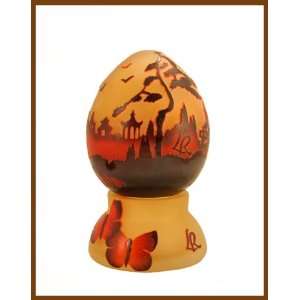  La Rochere French Art Glass Art Nouveau Oriental Egg