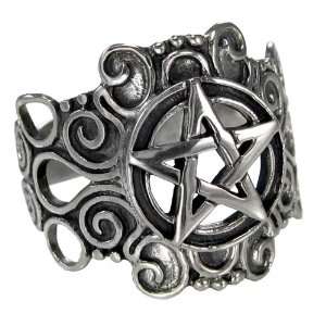   Pentacle Pentagran Ring Pagan Wiccan Jewelry (sz 4 15) sz 5: Jewelry