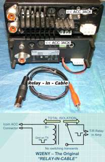 Icom IC 7000, 7200, 706, 703, 718, 78 Amp Relay Cable  