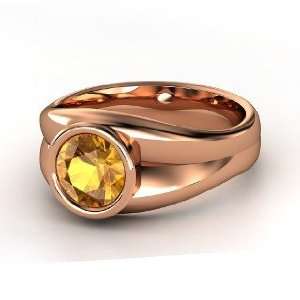  Akira Ring, Round Citrine 14K Rose Gold Ring Jewelry
