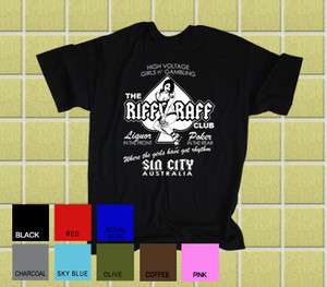 AC/DC inspired RIFF RAFF Bon Scott SIN CITY rock T shirt  