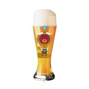  Weizen Beer Glass, Mouth Fill, Designer Color Enamel w 