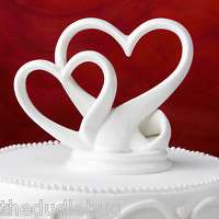 HEART DESIGN PORCELAIN WHITE CAKE TOPPER BEAUTIFUL  