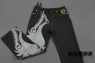 Graffiti embroidery Cool Mens Hip Hop Jeans Casual Pants Size 32 42 