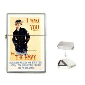  Vintage WWII Navy Recruit Poster Win Top Lighter 