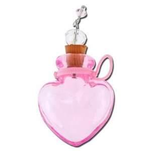 28mm Pink Heart Shaped Glass Bottle: Arts, Crafts & Sewing