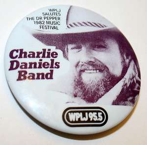   NYC Radio Collectors Pin Button Charlie Daniels Band 1982 Dr Pepper MT