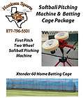 Combo Baseline Pitching Machine Xtender 48x12x12 Batting Cage items in 
