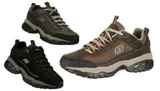 SKECHERS Mens Leather Sneakers, 3 Colors, Black, Brown & Grey  