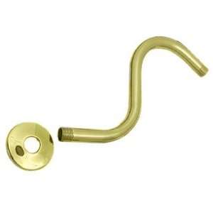   Polished Brass S Curved Shower Head Wall Mount Arm: Home Improvement