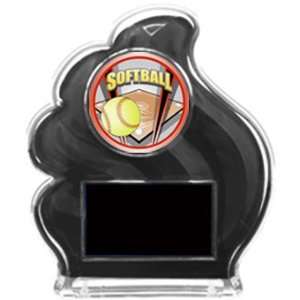  Custom 6.5 Wave Ice Softball Trophies BLACK TROPHY   SHIELD 
