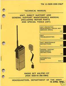 MILITARY RADIO MANUAL for AN/PRC 127 MAINTENANCE *MINT*  