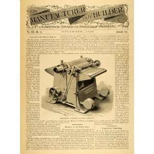 1884 Article J A Fay Surface Planing Machine Antique Tool Woodworking 