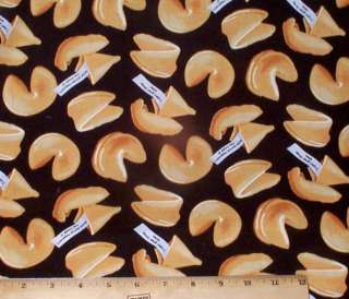   Cookies Black Chinese Food Timeless Treasures Quilt Fabric 1/2yd
