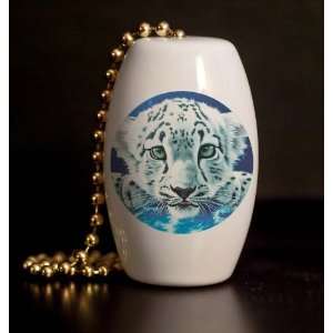 Baby White Tiger Porcelain Fan / Light Pull