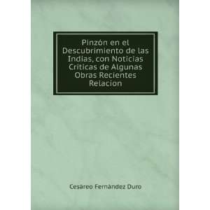   Algunas Obras Recientes Relacion: CesÃ¡reo FernÃ¡ndez Duro: Books