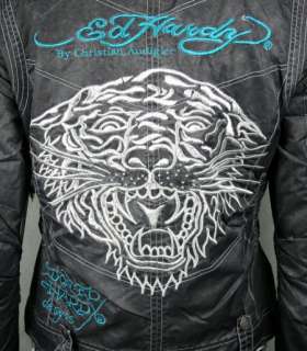 Ed HARDY Womens TIGER embroidered Jacket skull NEW  