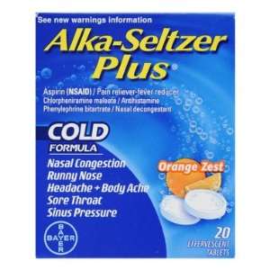  Alka Seltzer Plus Effervescent Cold Formula   Orange Zest 