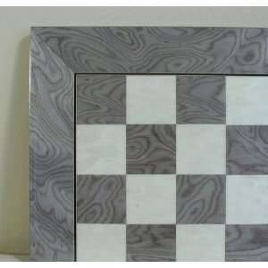  17 3/10 Glossy Wooden Chess Board, Briar Wood, Grey/Ivory 