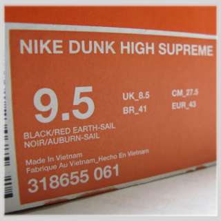 NIKE DUNK HIGH SUPREME DESTROYERS MMVI BLACK RED DS sb  