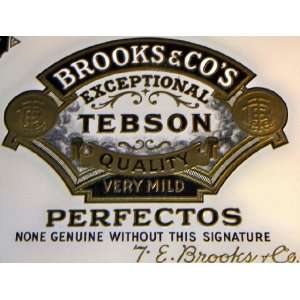  Brooks & Co. White Embossed Inner Cigar Label, 1930s 