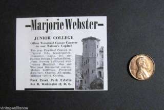 1943 Marjorie Webster Junior College Washington DC Ad  