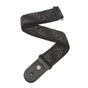   Waves Woven Guitar Strap, Black/Gray Tattoo Musical Instruments