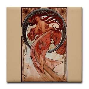  Alphonse Mucha Art   Dance Art Tile Coaster by CafePress 