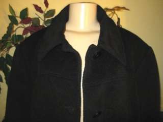   York womens winter Alpaca Wool blend black coat jacket plus 1X 2X 3X