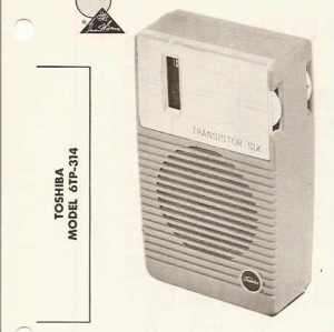 Toshiba Model 6TP 314 Transistor Radio Photofact 1960  