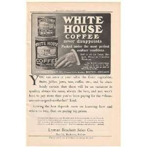  1908 Dwinell Wright Co White House Coffee Cans Print Ad 