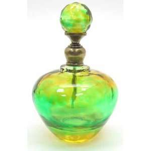   Glass Perfume Bottle Greenish Amber Shade Apple Shape: Home & Kitchen